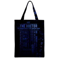 Doctor Who Tardis Zipper Classic Tote Bag by Mog4mog4