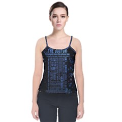 Doctor Who Tardis Velvet Spaghetti Strap Top by Mog4mog4