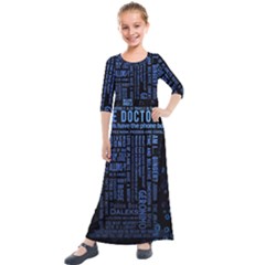 Doctor Who Tardis Kids  Quarter Sleeve Maxi Dress by Mog4mog4