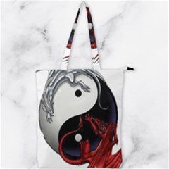 Yin And Yang Chinese Dragon Double Zip Up Tote Bag by Mog4mog4