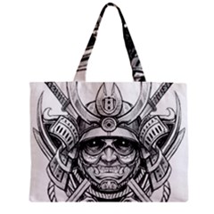 Drawing Samurai Tattoo Sketch Japanese Samurai Zipper Mini Tote Bag by Mog4mog4