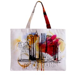New York City Skyline Vector Illustration Zipper Mini Tote Bag by Mog4mog4