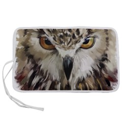Vector Hand Painted Owl Pen Storage Case (l) by Mog4mog4