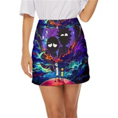 Cartoon Parody In Outer Space Mini Front Wrap Skirt by Mog4mog4