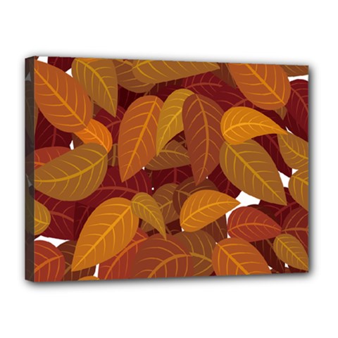 Watercolor Leaves Leaf Orange Canvas 16  X 12  (stretched) by Bakwanart