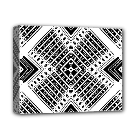 Black And White Modern Texture Seamless Print Fabric Pattern Deluxe Canvas 14  X 11  (stretched) by Bakwanart