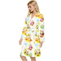 Owl Bird Cartoon Long Sleeve Velvet Robe View2