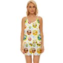 Owl Bird Cartoon V-Neck Satin Pajamas Set View1