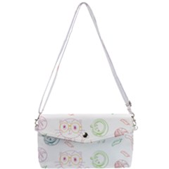 Cats And Food Doodle Seamless Pattern Removable Strap Clutch Bag by Bakwanart