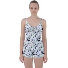 Giant Panda Bear Pattern Tie Front Two Piece Tankini by Bakwanart