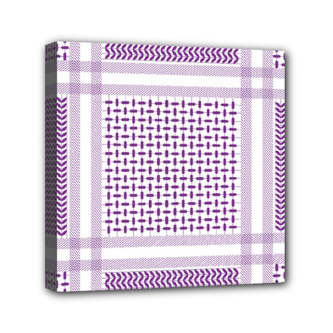 Square Purple Pattern Bead Purple Keffiyeh Purple Geometric Headdress Angle Violet Rectangle Mini Canvas 6  X 6  (stretched) by Bakwanart