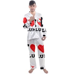 I Love Plum Men s Long Sleeve Satin Pajamas Set by ilovewhateva