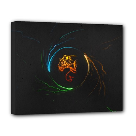 Orange Tiger Illustration Artwork Digital Art Deluxe Canvas 20  X 16  (stretched) by Bakwanart