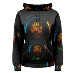 Orange Tiger Illustration Artwork Digital Art Women s Pullover Hoodie by Bakwanart