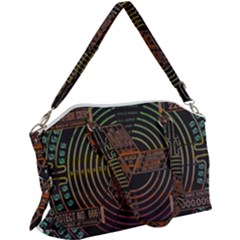 Black And Green Area Rug Neon Genesis Evangelion Computer Communication Canvas Crossbody Bag by Bakwanart