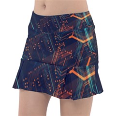 Abstract Colorful Circuit Classic Tennis Skirt by Bakwanart