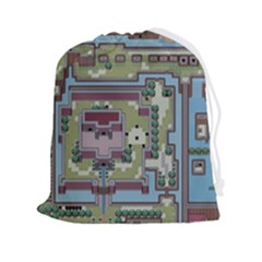 Arcade Game Retro Pattern Drawstring Pouch (2xl) by Bakwanart