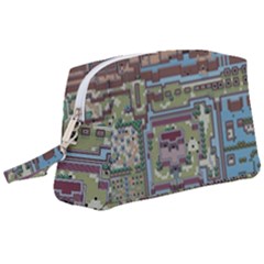 Arcade Game Retro Pattern Wristlet Pouch Bag (large) by Bakwanart
