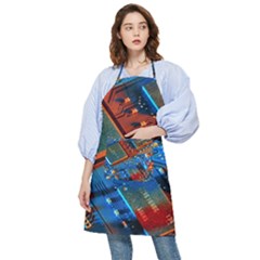 Gray Circuit Board Electronics Electronic Components Microprocessor Pocket Apron by Bakwanart