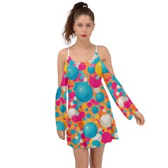 Circles Art Seamless Repeat Bright Colors Colorful Boho Dress by 99art