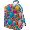 Circles Art Seamless Repeat Bright Colors Colorful Zip Up Backpack View1