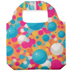 Circles Art Seamless Repeat Bright Colors Colorful Foldable Grocery Recycle Bag by 99art