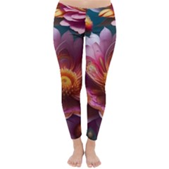 Pink Flowers Petals Blossoms Blooms Art Classic Winter Leggings by 99art