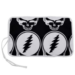 Black And White Deadhead Grateful Dead Steal Your Face Pattern Pen Storage Case (s) by 99art