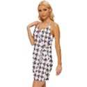 Mixed Abstract Colors Pattern Wrap Tie Front Dress View2