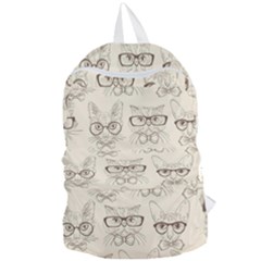 Seamless Pattern Hand Drawn-cats-with Hipster Accessories Foldable Lightweight Backpack by Vaneshart