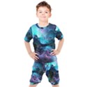 Abstract Graphics Nebula Psychedelic Space Kids  Tee and Shorts Set View1