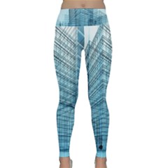 Architecture Blue Drawing Engineering City Modern Building Exterior Lightweight Velour Classic Yoga Leggings by 99art