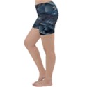 Architectural Design Abstract 3d Neon Glow Industry Lightweight Velour Yoga Shorts View2