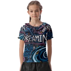 Graffiti Art Psychedelic Art Graphic Design Modern Art Kids  Frill Chiffon Blouse by 99art