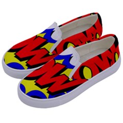 Pow Comic Comic Book Fight Kids  Canvas Slip Ons by 99art