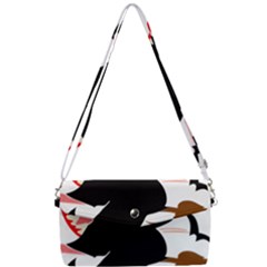 Bat Broom Broomstick Removable Strap Clutch Bag by 99art