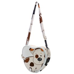 Animation-dog-cute-cartoon-drawing Heart Shoulder Bag by 99art