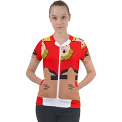 Comic-characters-grandfather Short Sleeve Zip Up Jacket by 99art