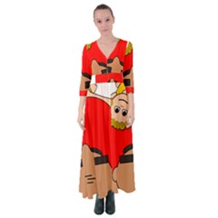 Comic-characters-grandfather Button Up Maxi Dress by 99art