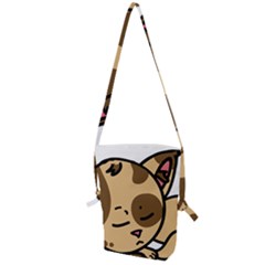 Cat-cartoon-pet-kitten-character Folding Shoulder Bag by 99art