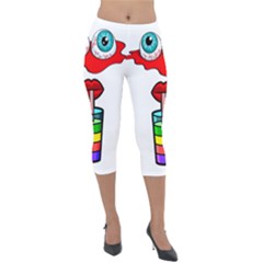 Animation-eyes-cartoon-cute-comic Lightweight Velour Capri Leggings  by 99art