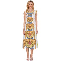 Animation-lion-animals-king-cool V-neck Drawstring Shoulder Sleeveless Maxi Dress by 99art