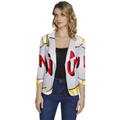 Comic-noise-paleness-explosion Women s One-button 3/4 Sleeve Short Jacket by 99art