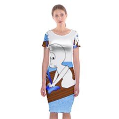 Spirit-boat-funny-comic-graphic Classic Short Sleeve Midi Dress by 99art