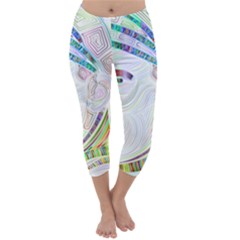 Maasai-man-people-abstract Capri Winter Leggings  by 99art