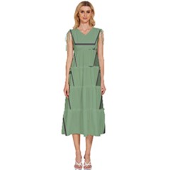 Cartoon-cute-frankenstein-halloween V-neck Drawstring Shoulder Sleeveless Maxi Dress by 99art