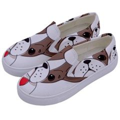 Animation-dog-cute-animate-comic Kids  Canvas Slip Ons by 99art