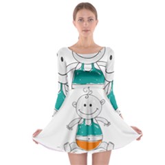 Baby-cute-child-birth-happy Long Sleeve Skater Dress by 99art