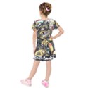 Scooter-motorcycle-boot-cartoon-vector Kids  Short Sleeve Velvet Dress View2