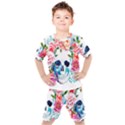 Day Of The Dead Skull Art Kids  Tee and Shorts Set View1